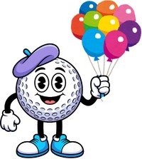 Golg ball with balloons